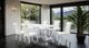 Furniture of America® Holbaek 5-Piece White 80" Dining Table Set with Silver Base-1