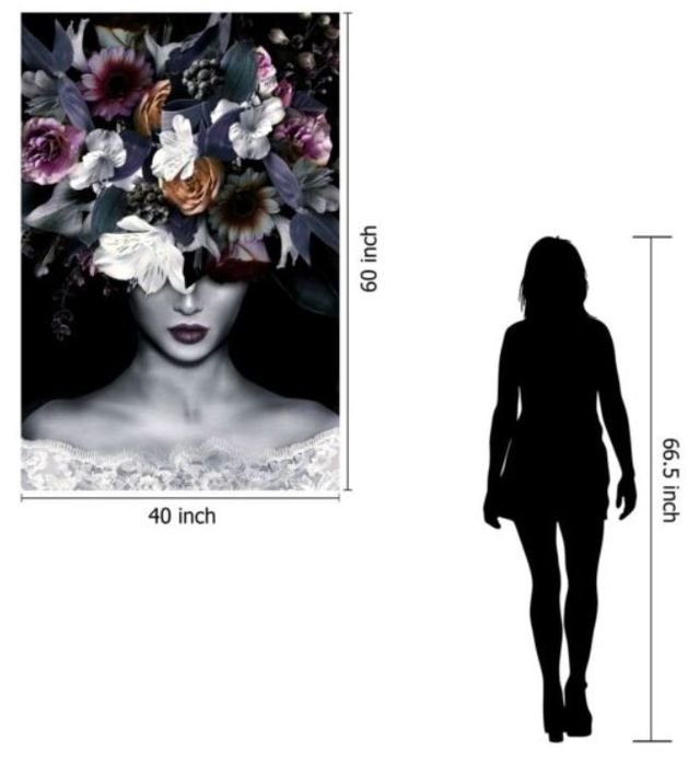Classy Art Floral Lady Front Wall Art-2