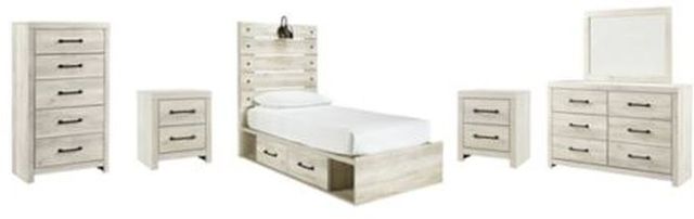 Signature Design by Ashley® Cambeck 5-Piece Whitewash Twin Panel Bed Set-0