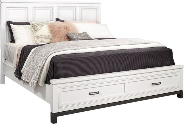 aspenhome® Hyde Park White Paint King Panel Storage Bed-0