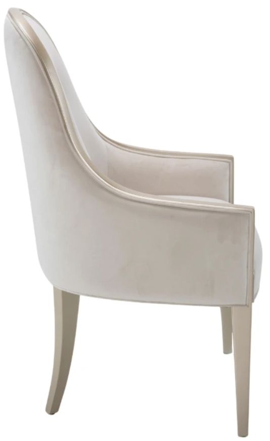 Michael Amini® London Place Creamy Pearl Dining Arm Chair-3