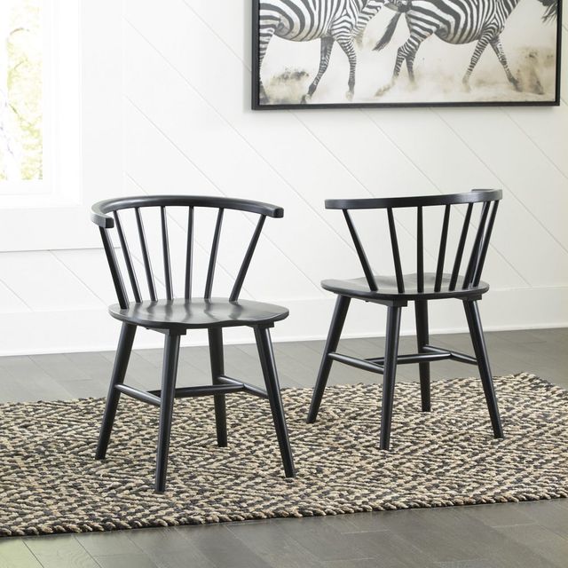Signature Design by Ashley® Otaska Black Dining Chair-4