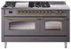 Ilve® Nostalgie II Series 60" Graphite Matte Pro Style Dual Fuel Range-0