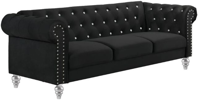 New Classic® Home Furnishings Emma Black Crystal Sofa-0