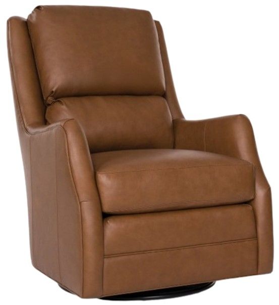Smith Brothers Customizable 521 Swivel Glider Leather Chair-0