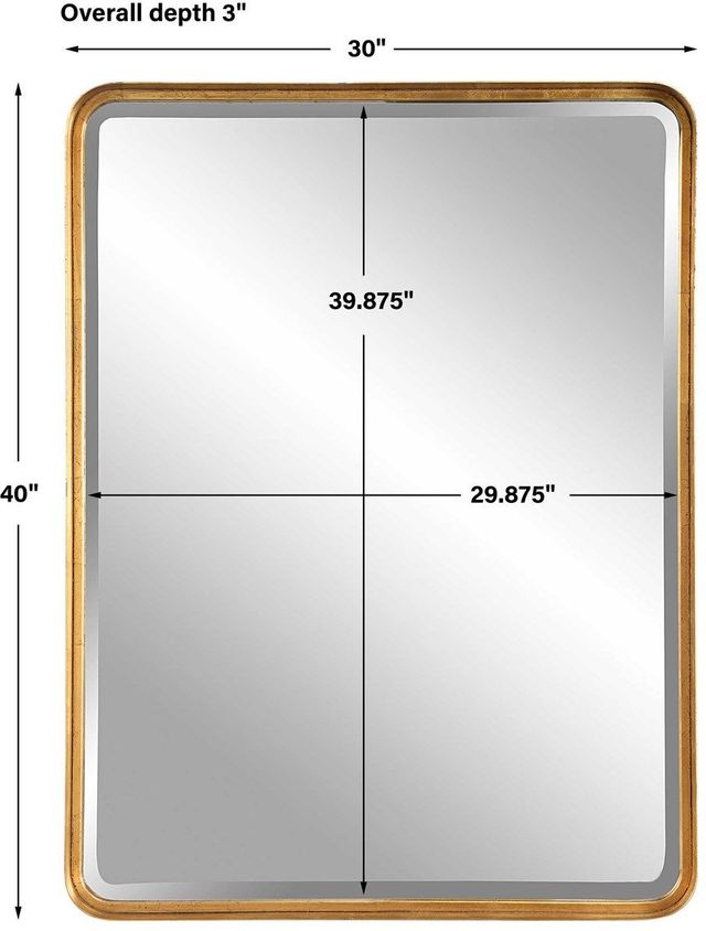 Uttermost® Crofton Antiqued Gold Leaf Large Mirror-3