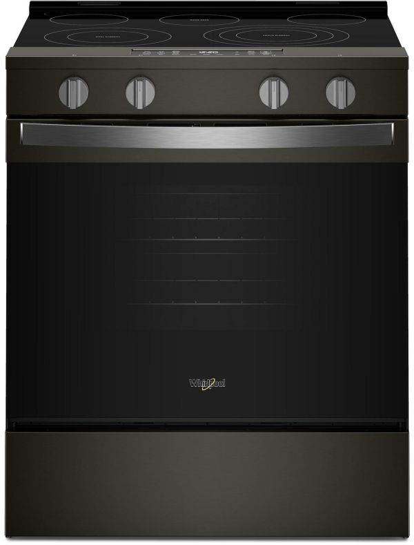 Whirlpool® 30" Black Stainless Steel Glass Top Slide-In Electric Range with Air Cooking Technology-0