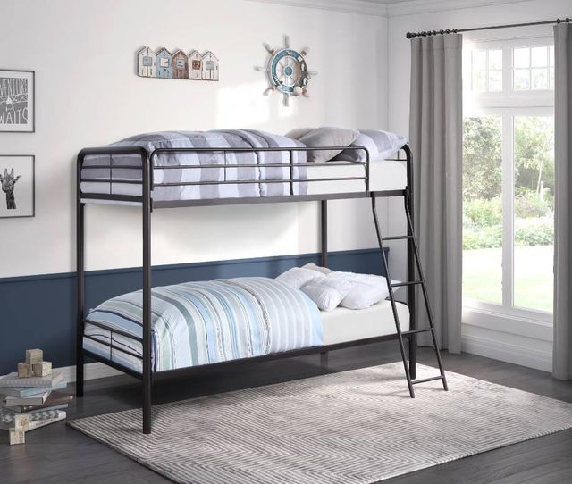 Mazin Furniture Lunar Dark Bronze Twin/Twin Bunk Bed-2