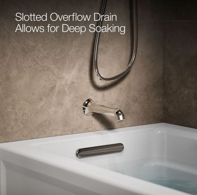 KOHLER® Archer® White 60" x 32" Alcove Bath with Bask® Heated Surface - Left Drain-3