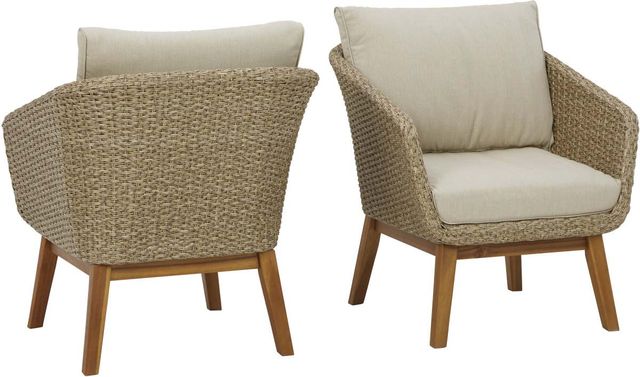 Signature Design by Ashley® Crystal Cave Beige Outdoor Lounge Chair Set-2