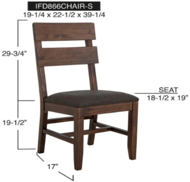 International Furniture Direct Parota Brown Dining Side Chair-2