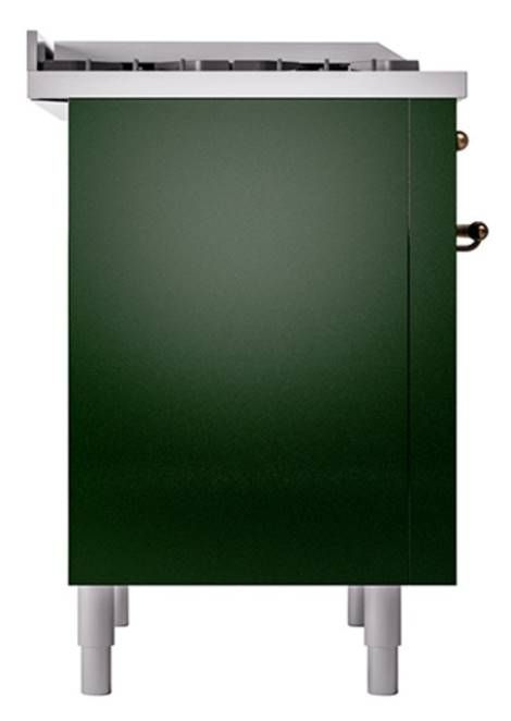 Ilve® Nostalgie II Noblesse 36'' Emerald Green Pro Style Dual Fuel Range with Burnished Trim-2