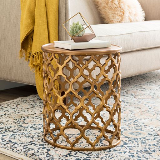 Surya Hammett Metallic-Brass End Table-2