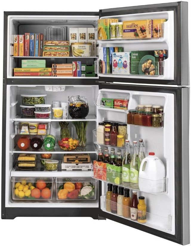 GE® 33 in. 21.9 Cu. Ft. Stainless Steel Top Freezer Refrigerator-3