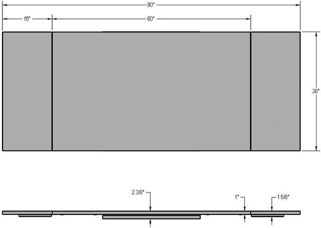 Amisco Customizable Lewis 90" Rectangular Extendable Table with 1" Walnut Veneer Top and 2 Leaves-2