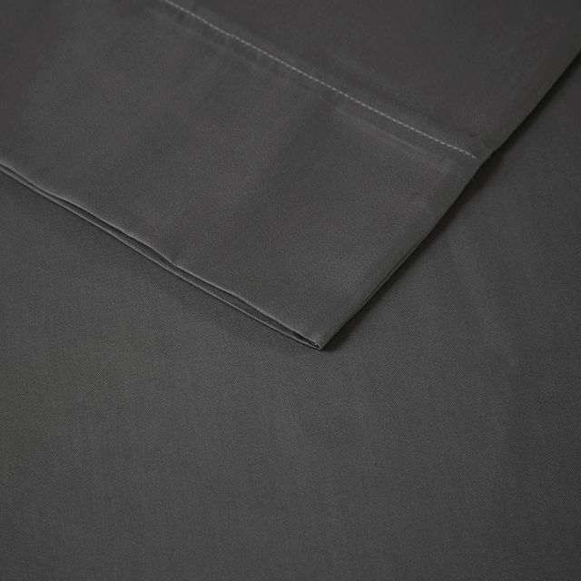 Olliix by Madison Park Charcoal 2 Pack of King 1500 Thread Count Cotton Rich Pillow Case-1