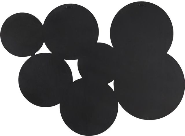 Deco Marche Black Wood Plate Carved Pinwheel White Wall Art-2
