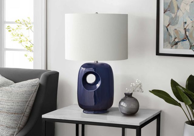 Monarch Specialties Inc. Blue Ceramic Table Lamp -2