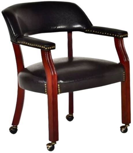 Steve Silver Co. Tournament 5-Piece Black/Medium Cherry Game Table Set-3