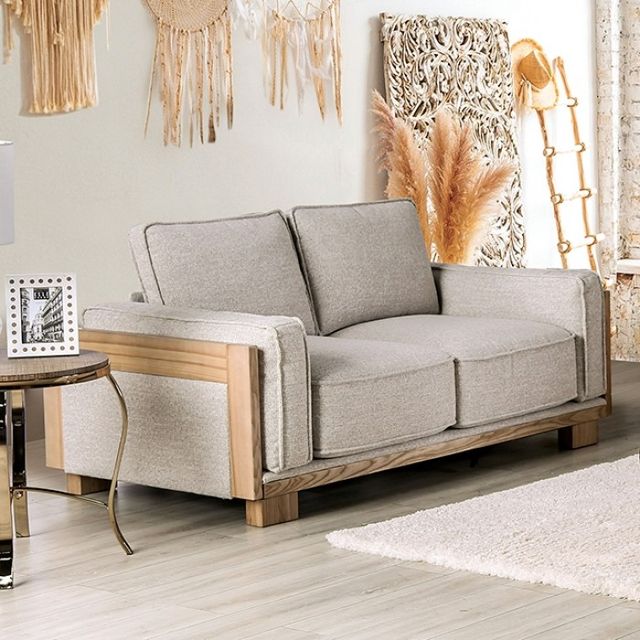 Furniture of America® Harstad 2-Piece Light Brown Sofa Set-1