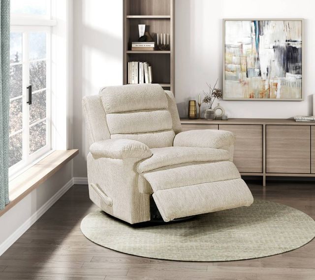 Homelegance® Oxford Beige Manual Swivel Glider Reclining Chair-1