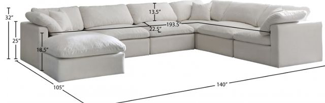 Meridian Furniture Plush 7-Piece Cream Modular Sectional-2
