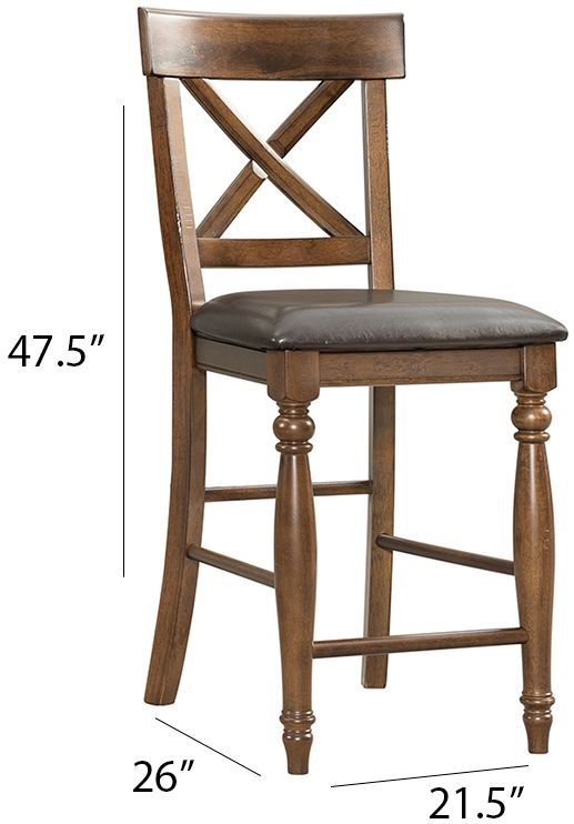 Kingston Brushed Rasin X Back Bar Stool Set of 2 - Thumbnail 2