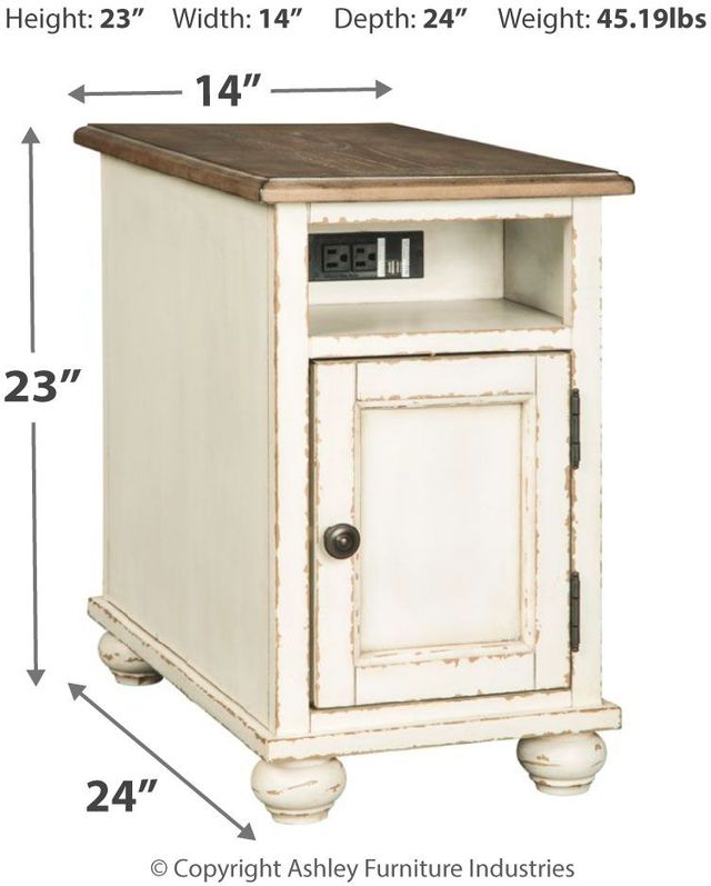 Signature Design by Ashley® Realyn Brown Chairside End Table with Antique White Base-3
