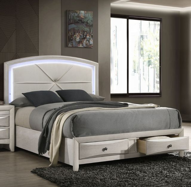 ACME Furniture Ramondi Antique White Eastern King Storage Panel Bed-2