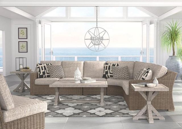 Signature Design by Ashley® Beachcroft Beige Outdoor Square End Table-3