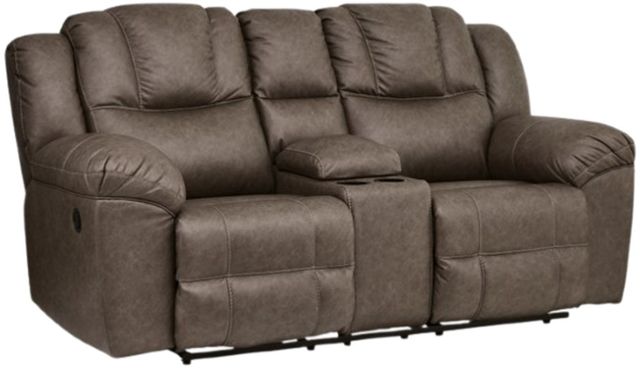 Signature Design by Ashley® Lowilla Driftwood Manual Reclining Loveseat with Console-0