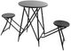 A & B Home Black Stowable Side Table and Two Seats-1