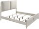 ACME Furniture Laveda Light Gray/Pearl White Queen Upholstered Panel Bed-0