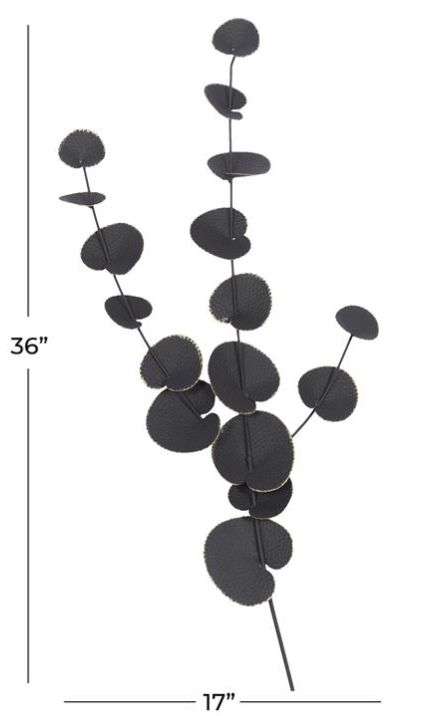 Deco Marche Black Leaf Wall Decor-2