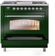 Ilve® Nostalgie II Series 36" Emerald Green Pro Style Dual Fuel Range-3