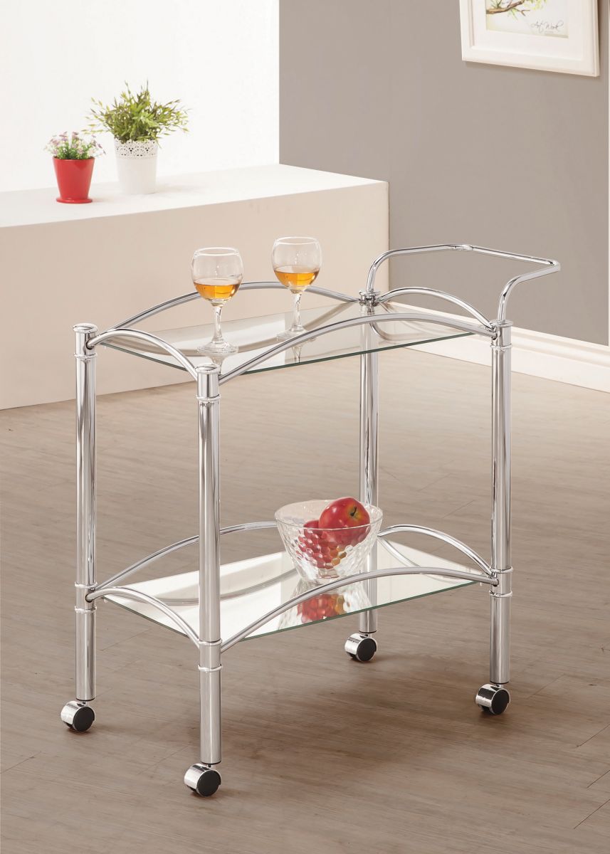 Coaster Shadix 2-Tier Serving Cart with Glass Top - Thumbnail 3