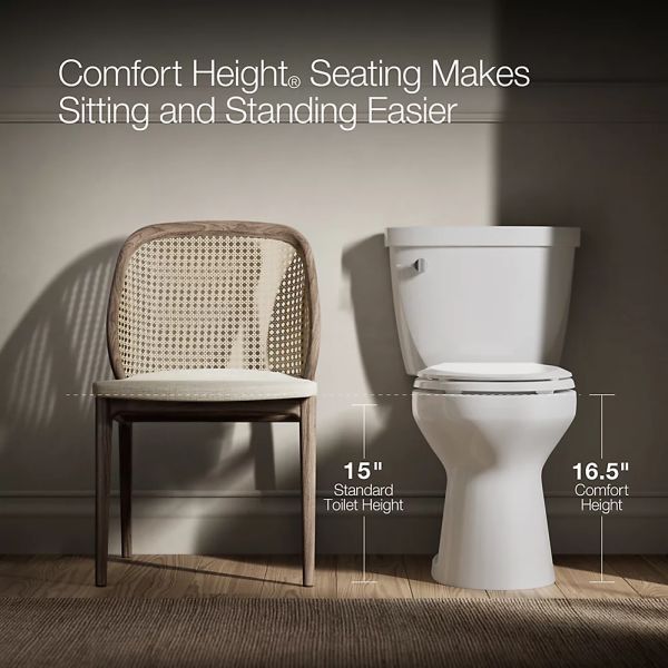KOHLER® Corbelle® Biscuit 2-Piece Elongated Toilet with Skirted Trapway, 1.28 Gpf-4