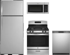 GE® 4 Piece Stainless Steel Kitchen Appliance Package