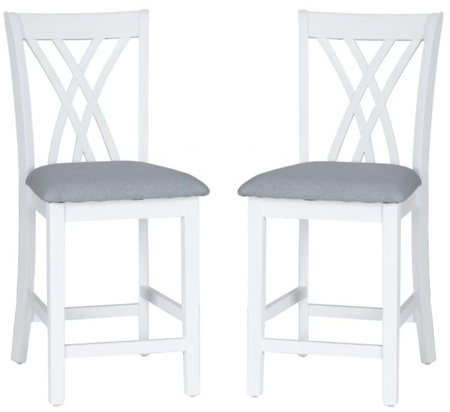 Powell® Starla 2-Piece White Counter Stool Set-0