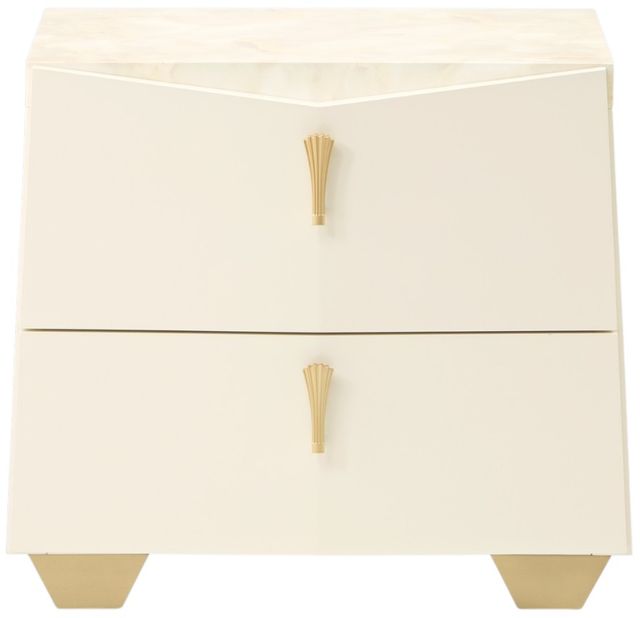 Michael Amini® Fantosini Gold Creamy Pearl Nightstand-1
