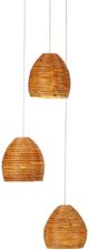 Currey & Company Beehive Natural Rattan/Silver Multi-Drop Pendant Lighting-0