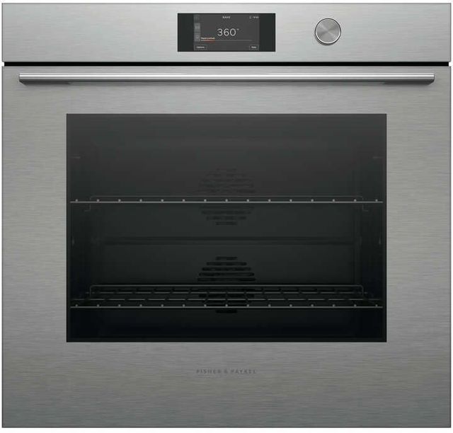 Fisher & Paykel Series 7 Contemporary 30" Brushed Silver Glass Single Electric Wall Oven with Self-Cleaning-0