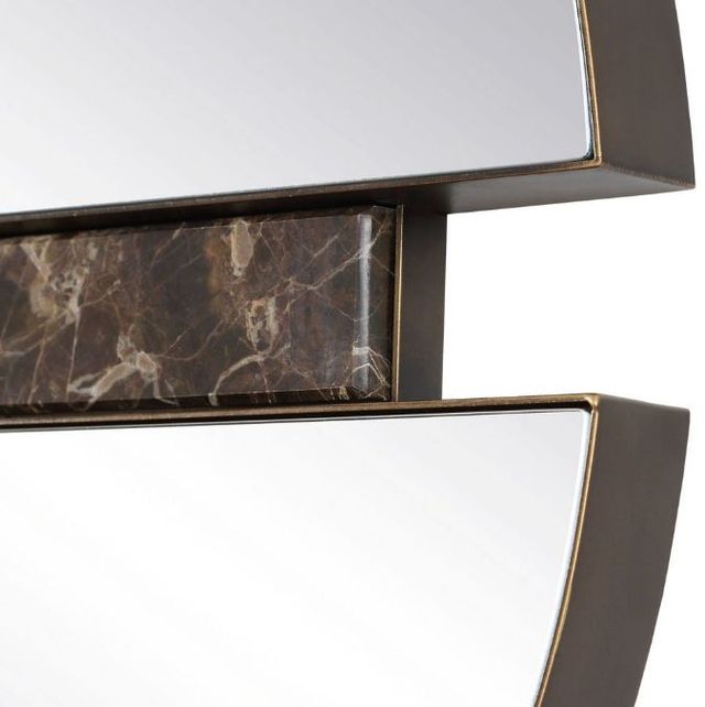 Uttermost® Hanover Dark Bronze Divided Round Mirror-4