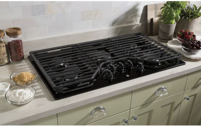 GE® 36" Black Built-In Gas Cooktop-6