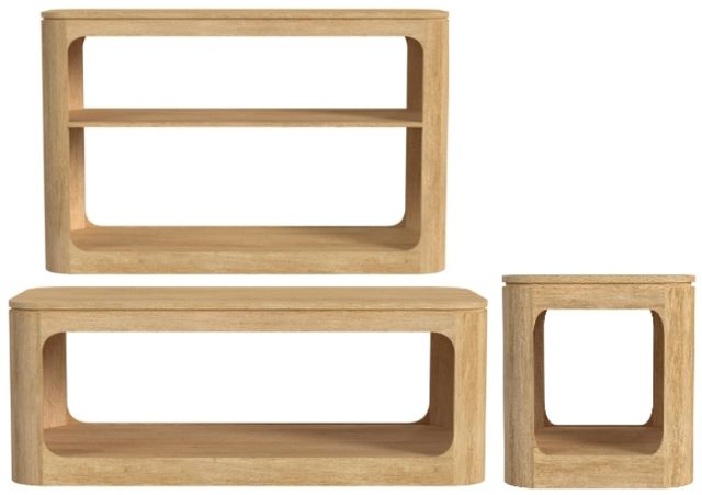 Elements International Rosalie 3-Piece Natural Rectangular Occasional Table Set-0
