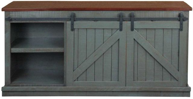 American Heartland Manufacturing Rustic Two-Tone 68" 2-Sliding Door Quaint TV Stand-3