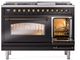 Ilve® Nostalgie II Series 48" Glossy Black Pro Style Dual Fuel Range-4