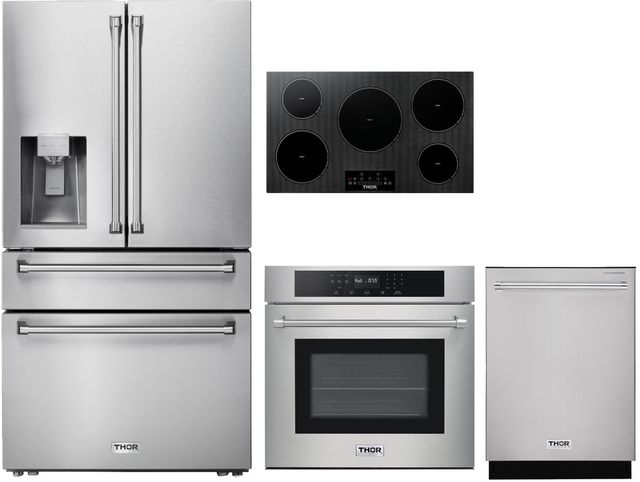 Thor Kitchen® 4 Piece Stainless Steel Induction Kitchen Package-0