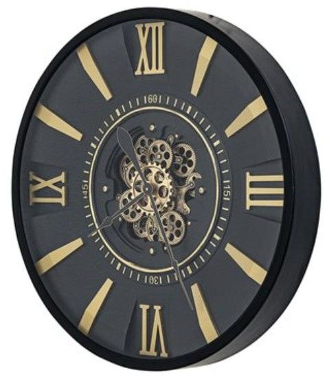 YHD Black/Gold Deluxe Gear Clock-1