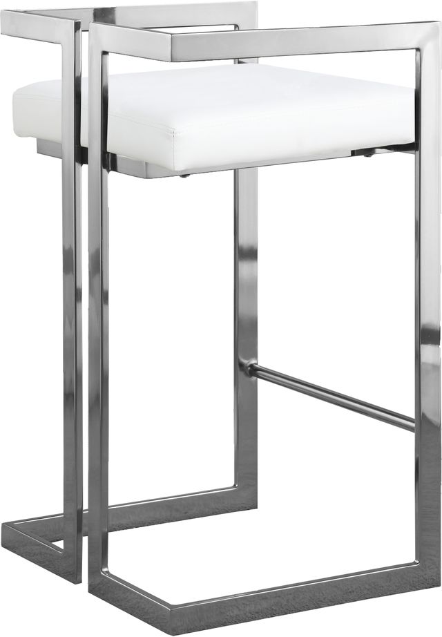 Meridian Furniture Ezra White Faux Leather Counter Stool-1
